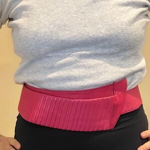 Leather belt - pink - made in France